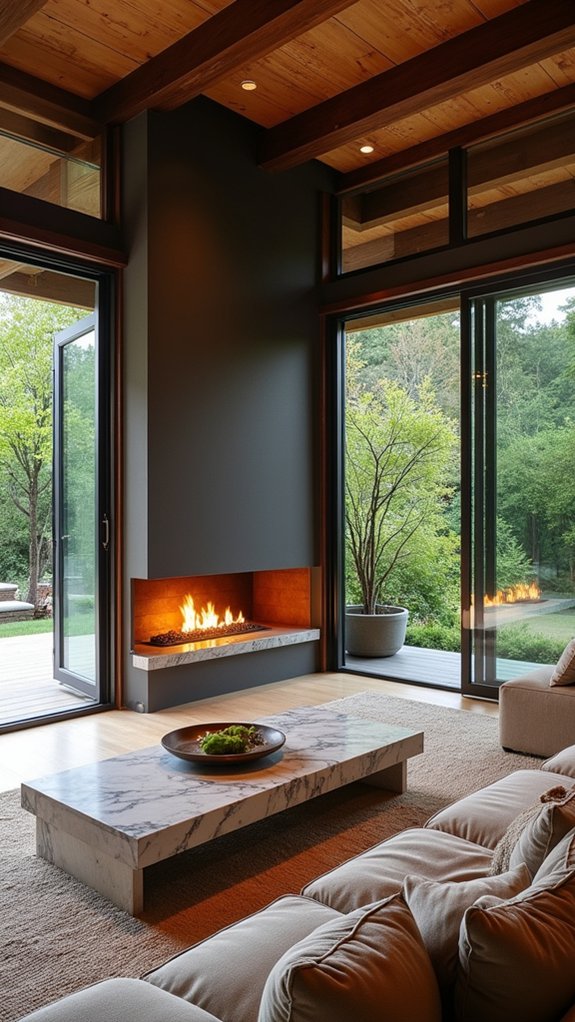 indoor outdoor fireplace allure