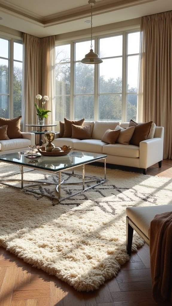 layered rugs enhance aesthetics