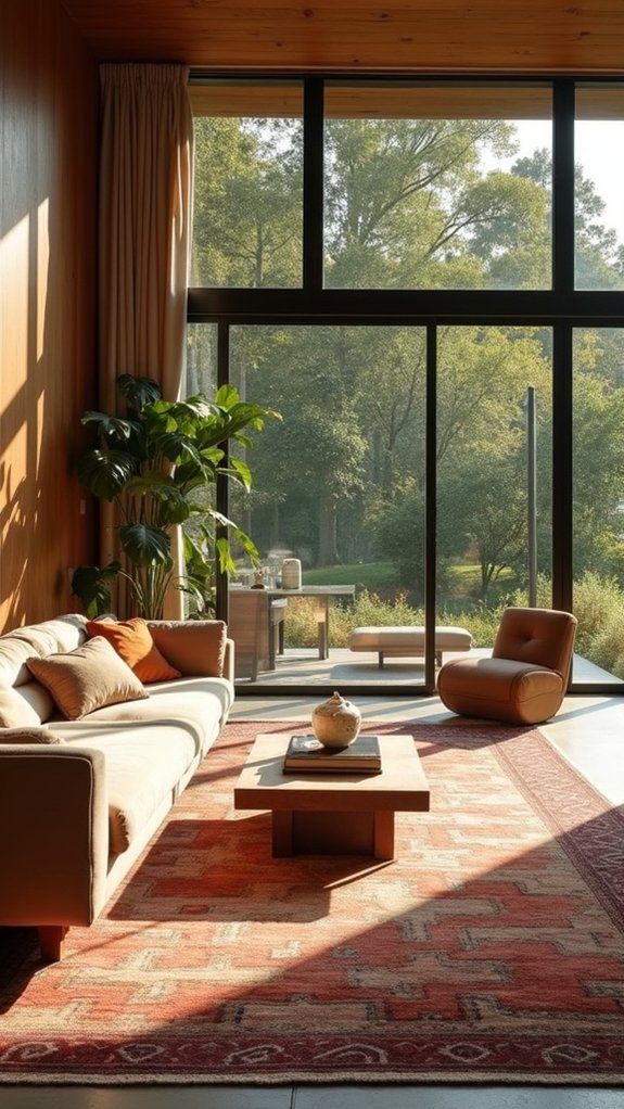 layered rugs enhance comfort