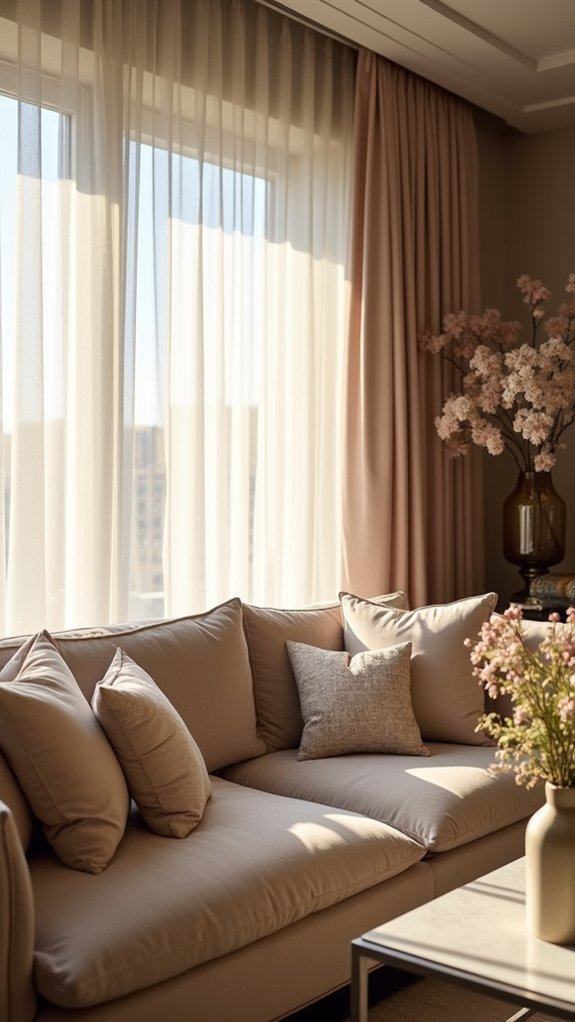 layered sheer curtain coziness
