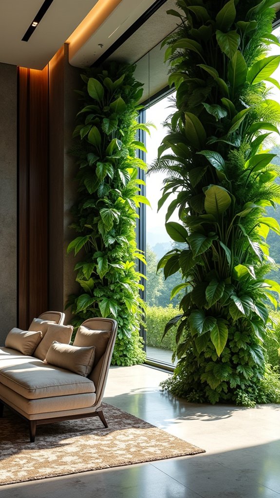 lush plant wall tranquility