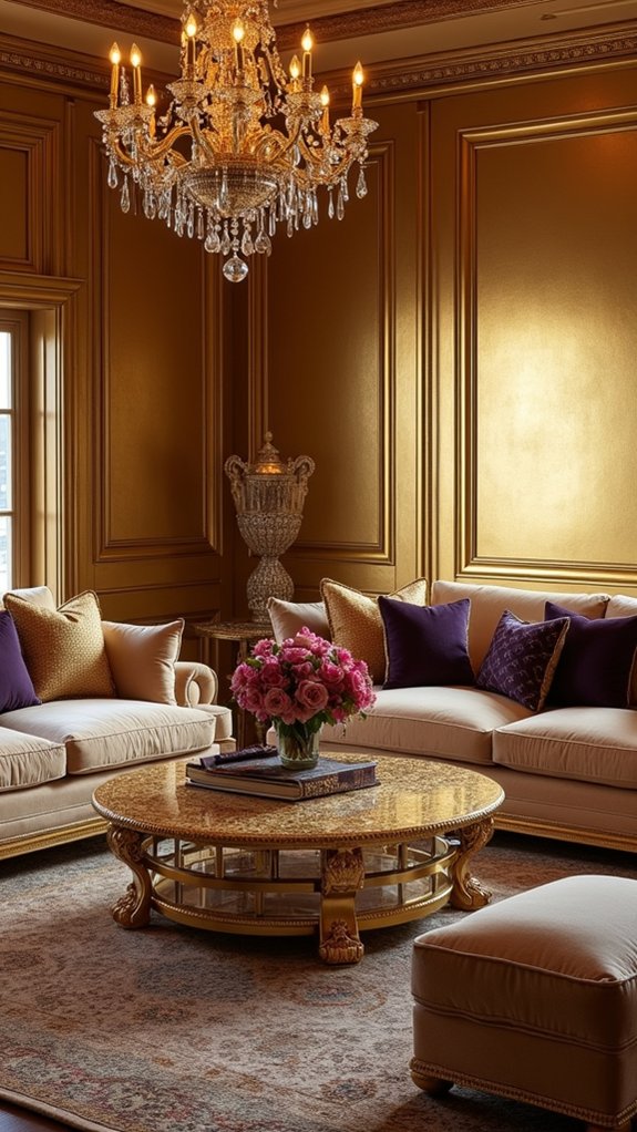 luxurious gold living room