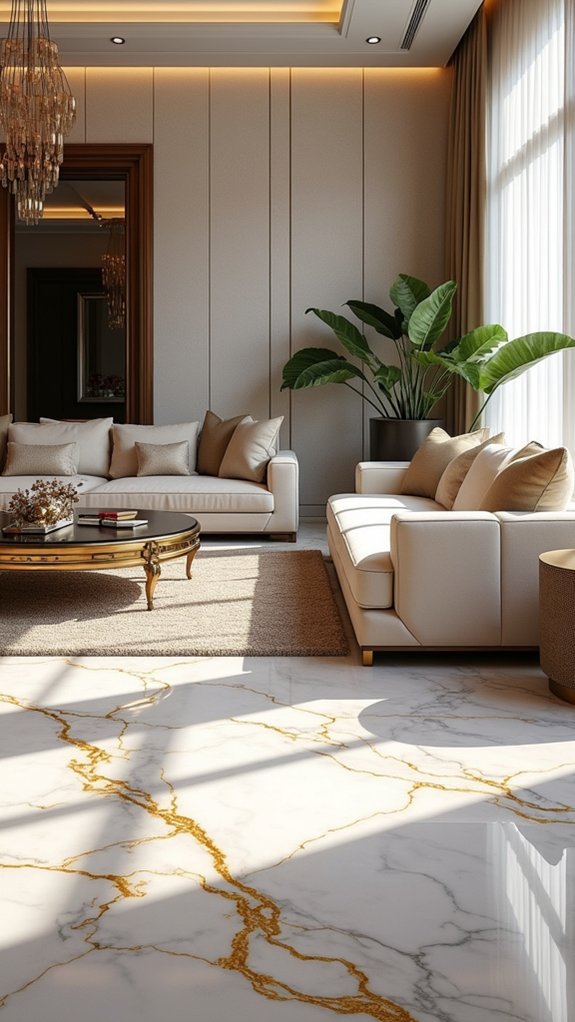 luxurious gold veined marble