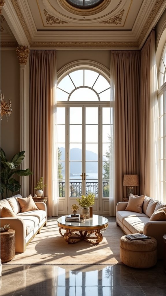 luxurious high ceiling drapery