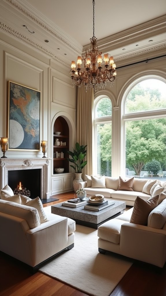 luxury living room details