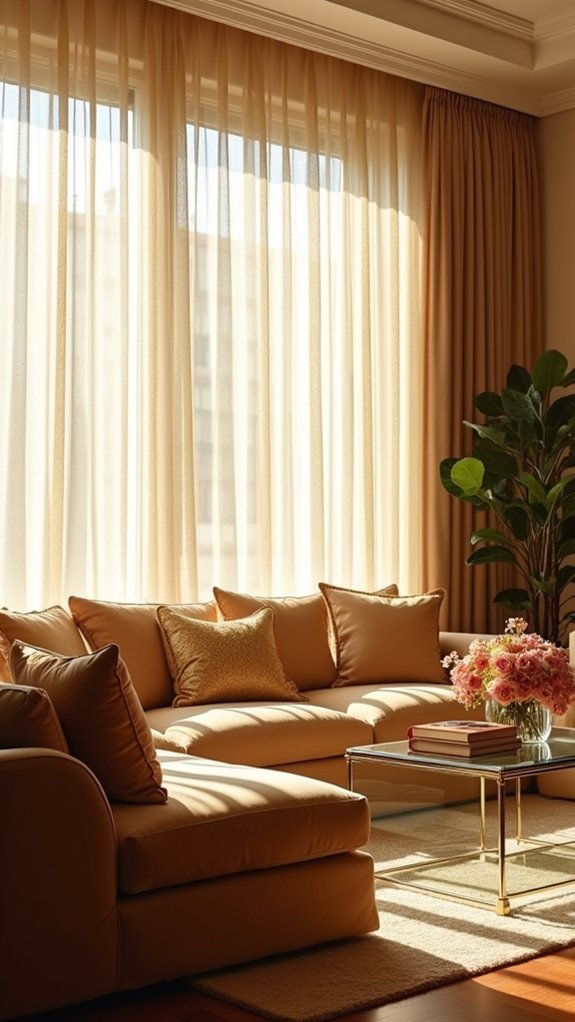 metallic sheer curtain elegance
