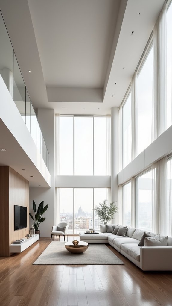 minimalist serene high ceilings