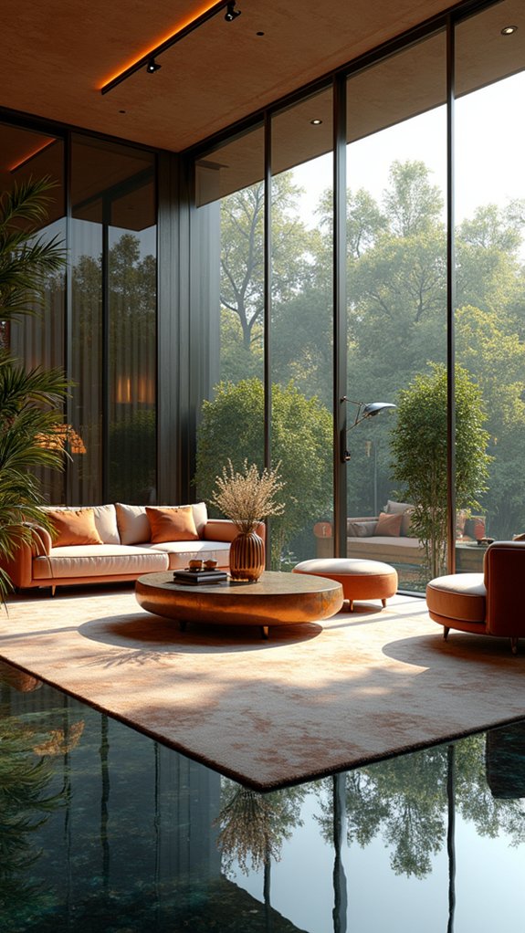 mirrored glass walls elegance