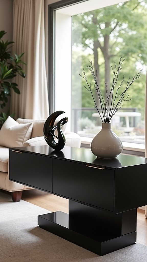 modern elegant black console
