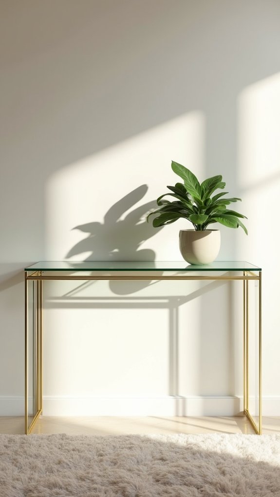 modern elegant glass table