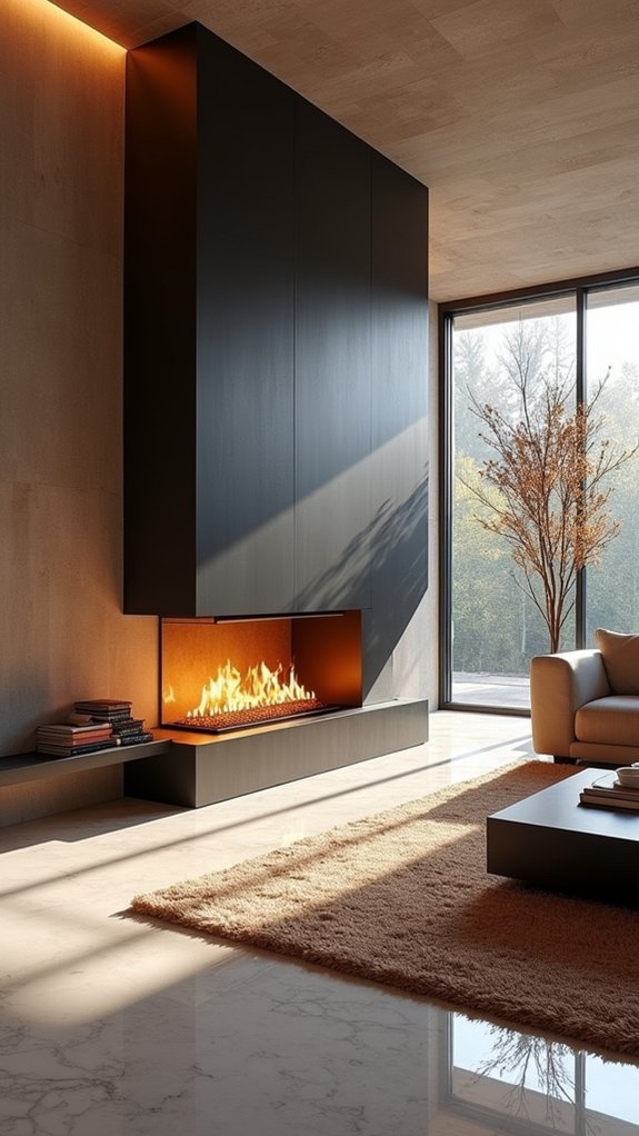 modern geometric fireplace designs