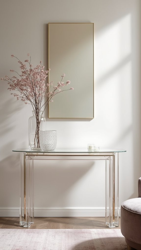 modern transparent console table
