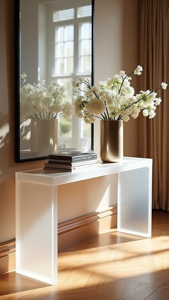 modern transparent console table