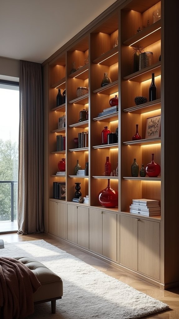 personalized open shelving display