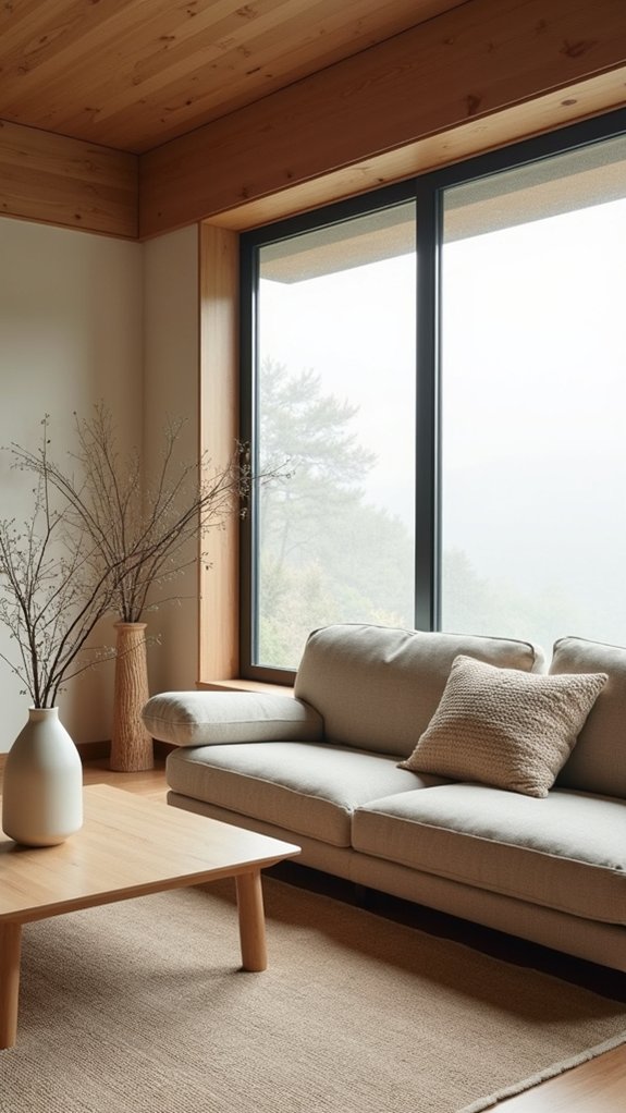 serene japandi living space