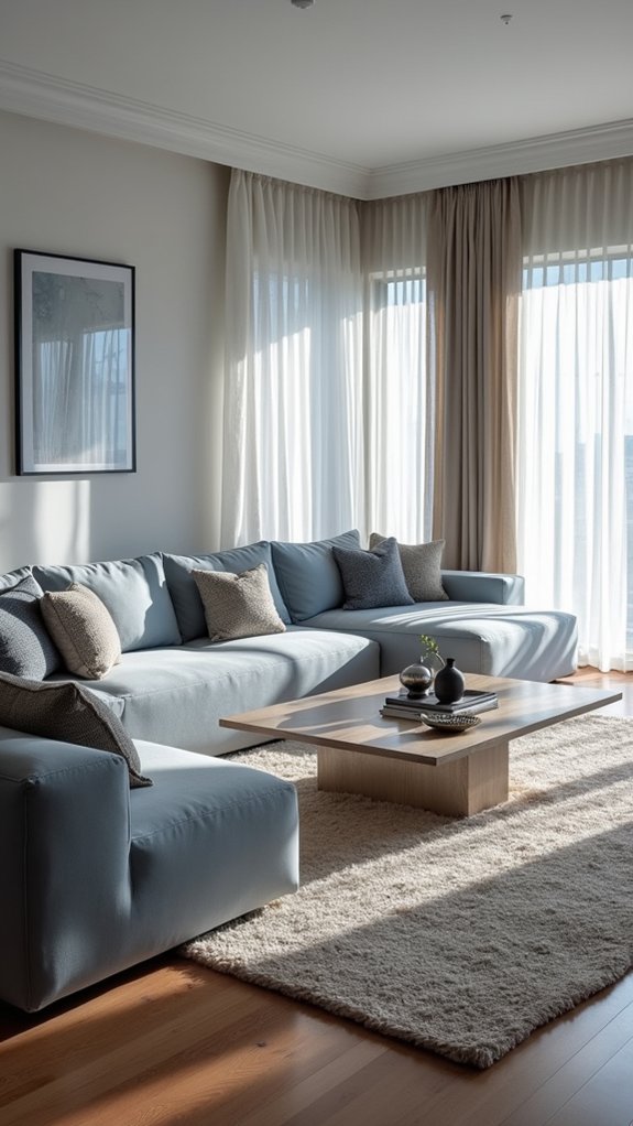 serene smoky blue ambiance