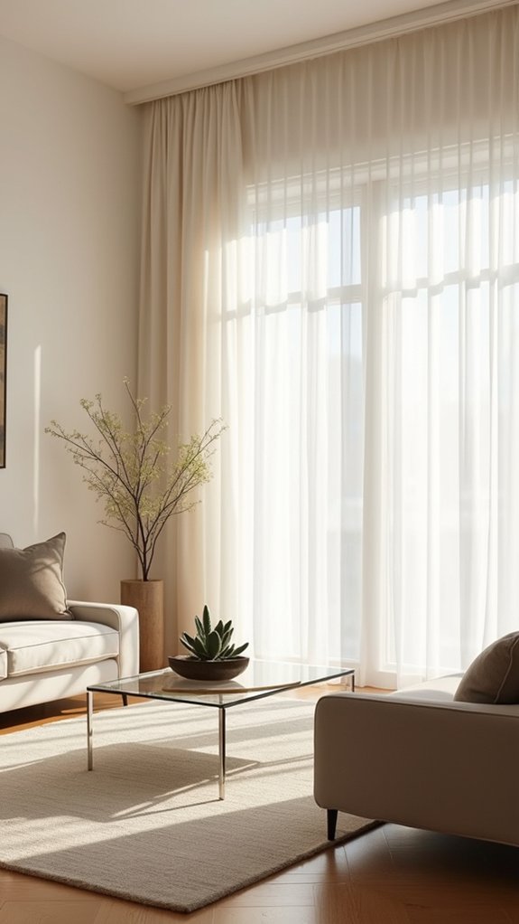 sheer curtains enhance minimalism
