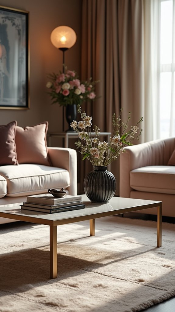 sleek minimalist metal table