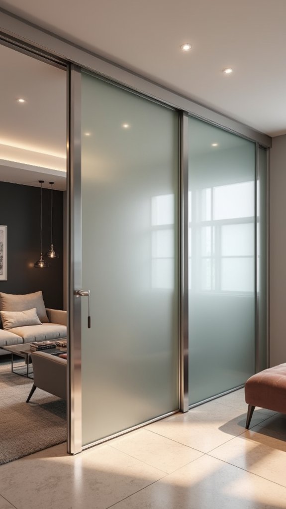 sleek space saving sliding doors