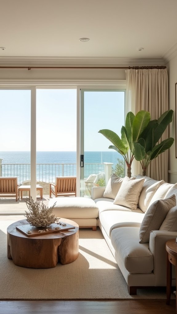 soothing beach inspired living room