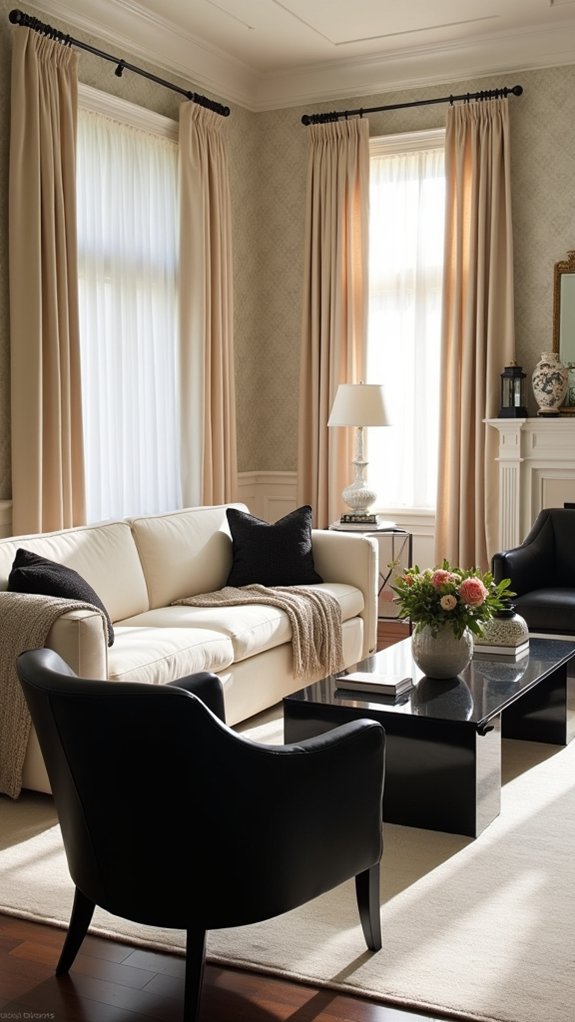 sophisticated black and cream