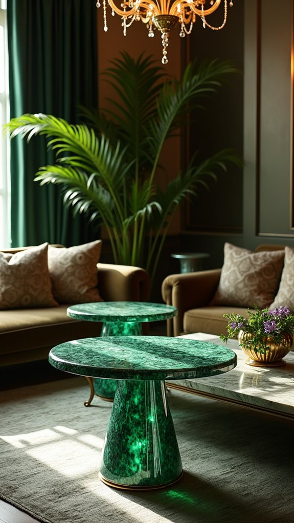 sophisticated emerald green tables