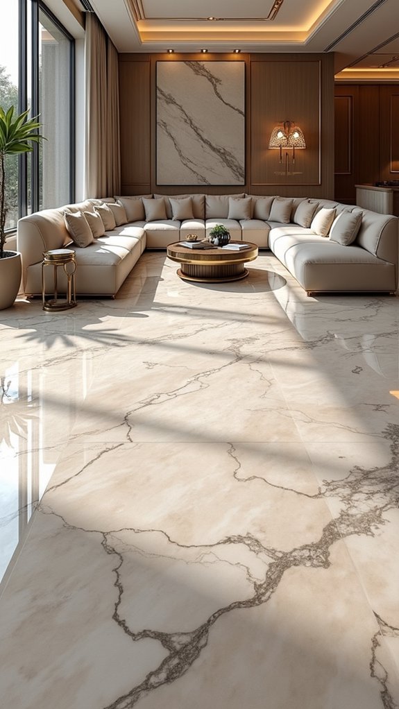sophisticated veined marble accents