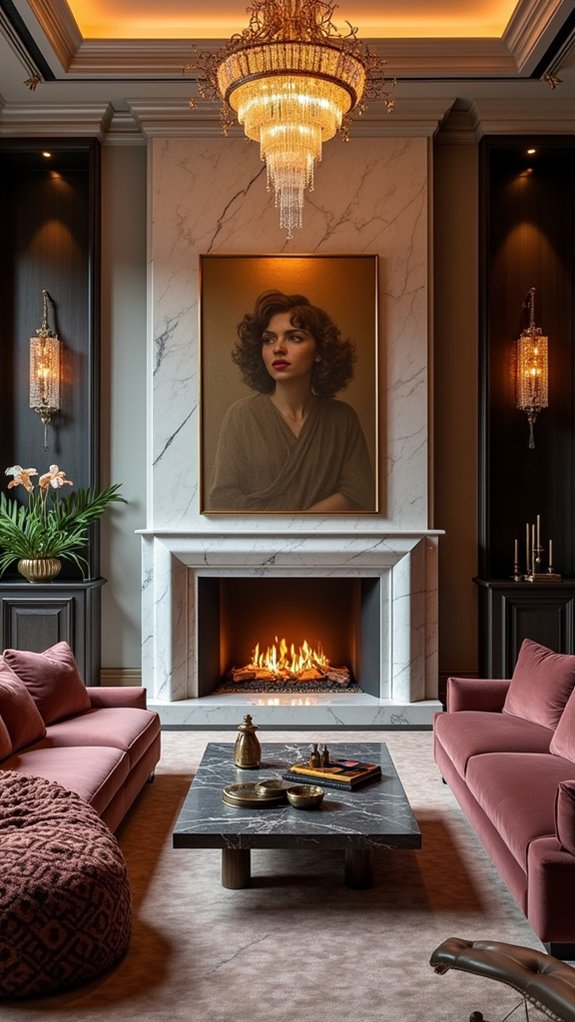 statement fireplace as focal point
