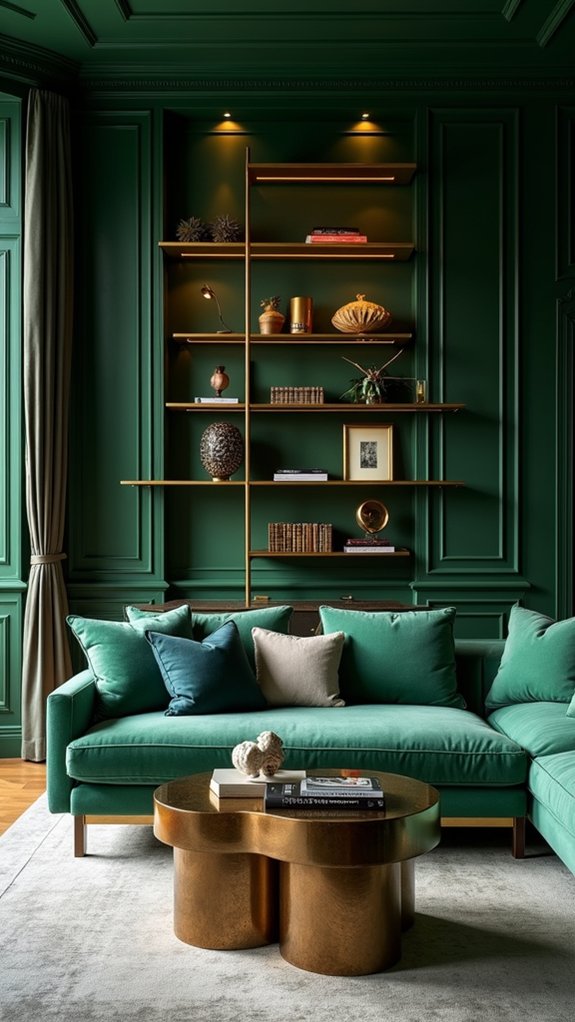statement shelving enhances decor