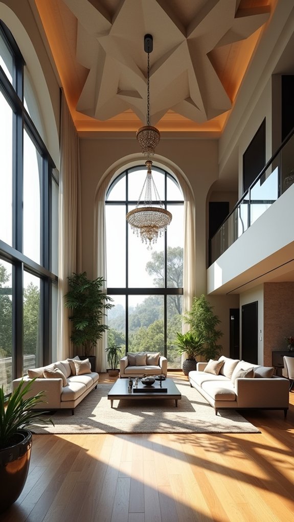 striking geometric ceiling design