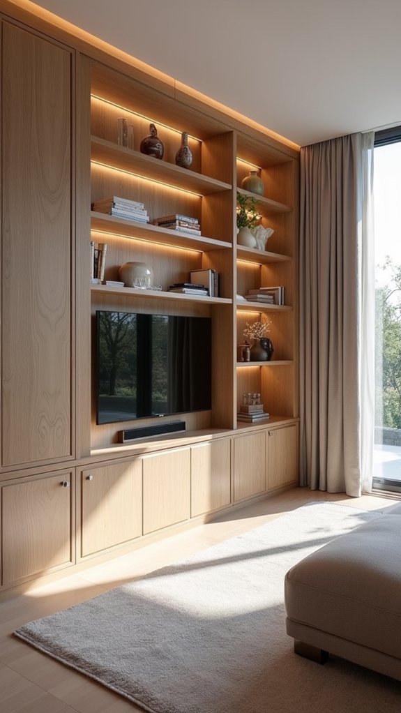 stylish functional built in shelves