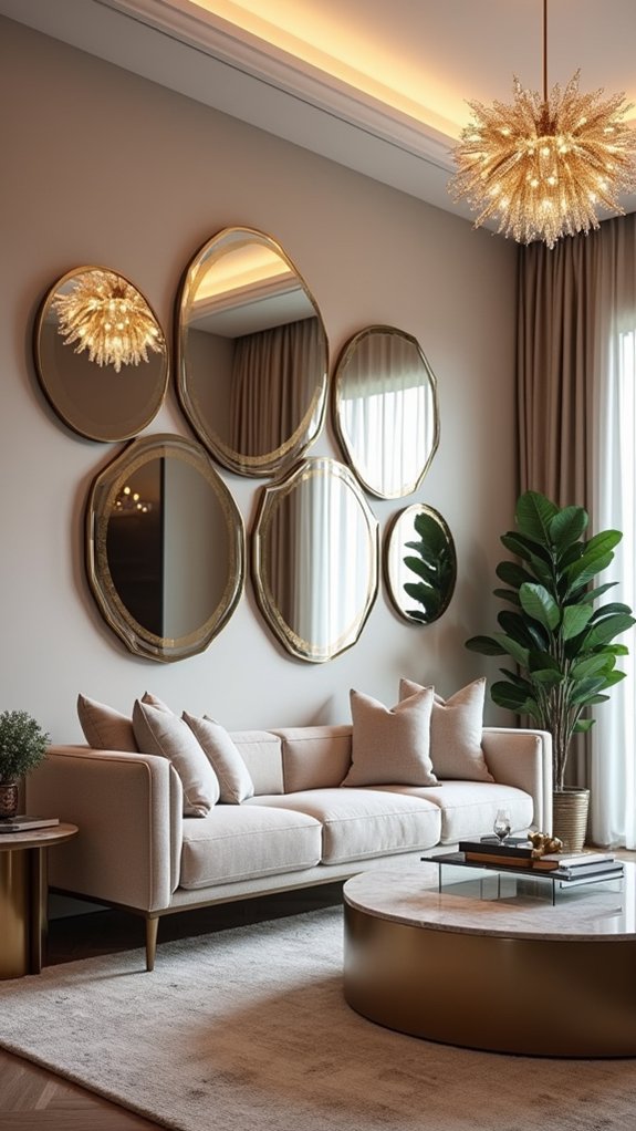 stylish modern hexagonal mirrors