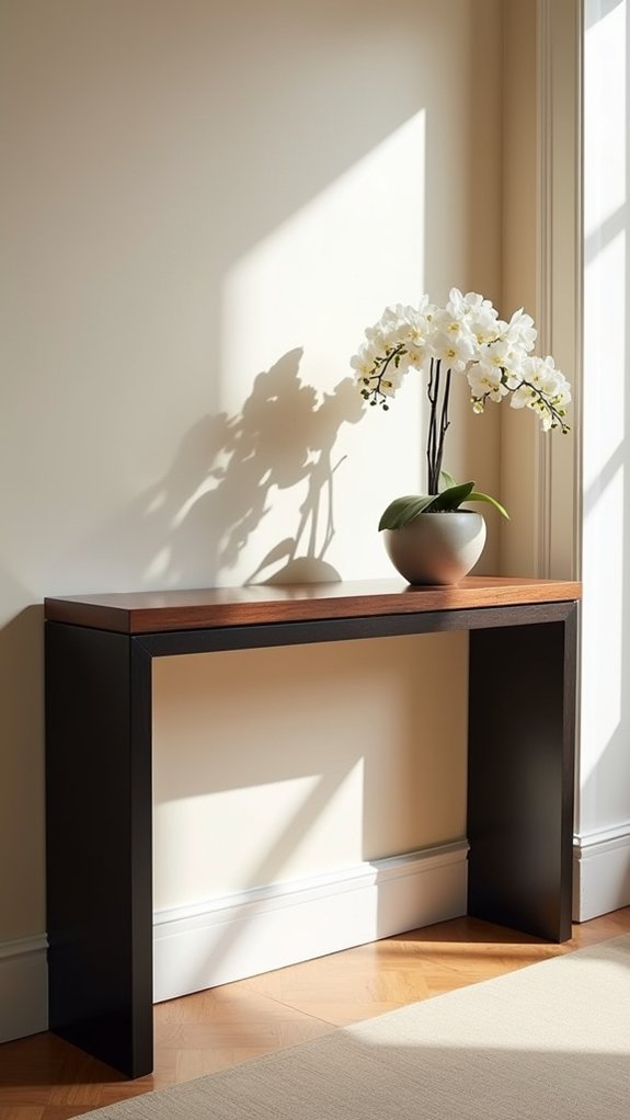 stylish two tone console table