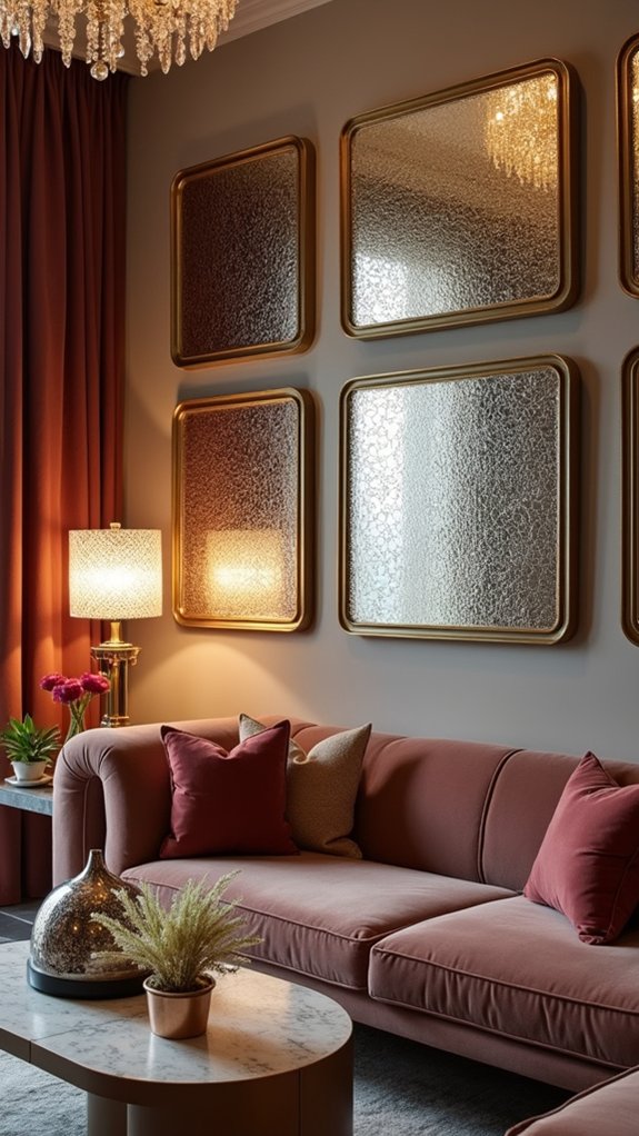 textured mirrors enhance decor