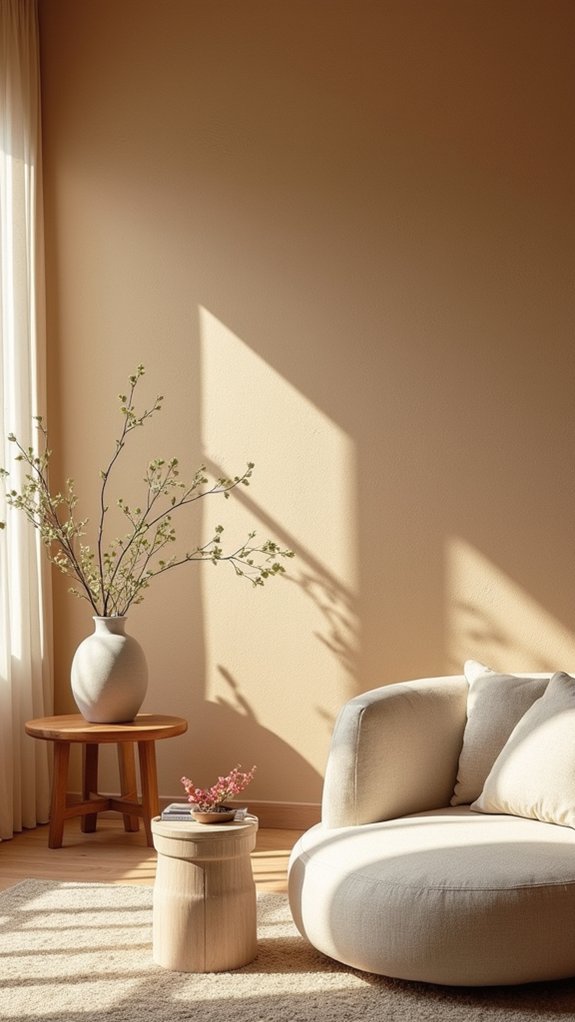 textured walls enhance japandi living