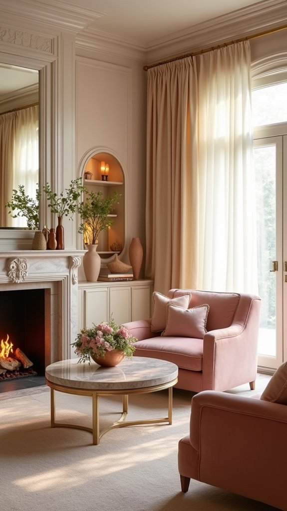 tranquil fireplace living space