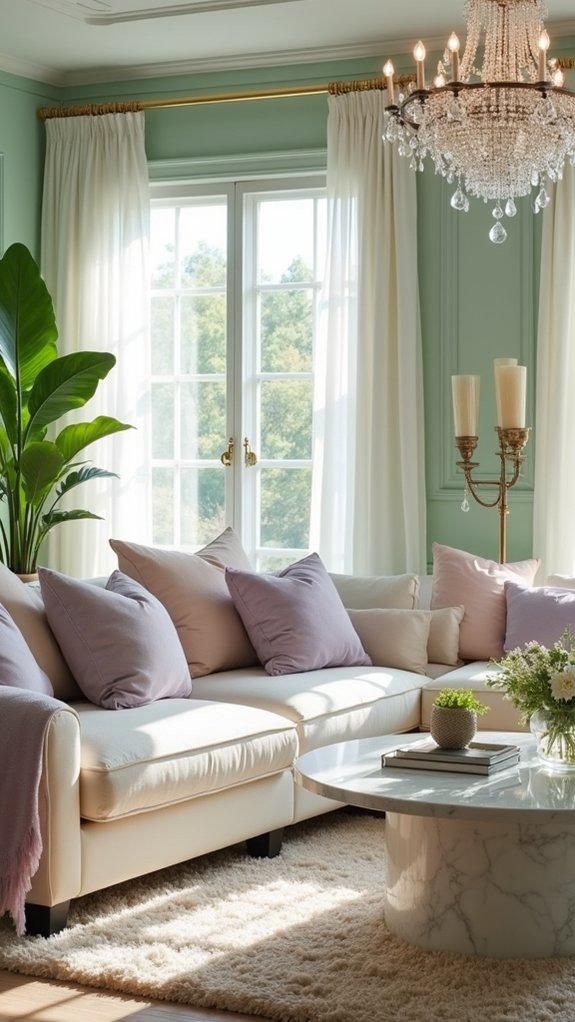 tranquil pastel living room