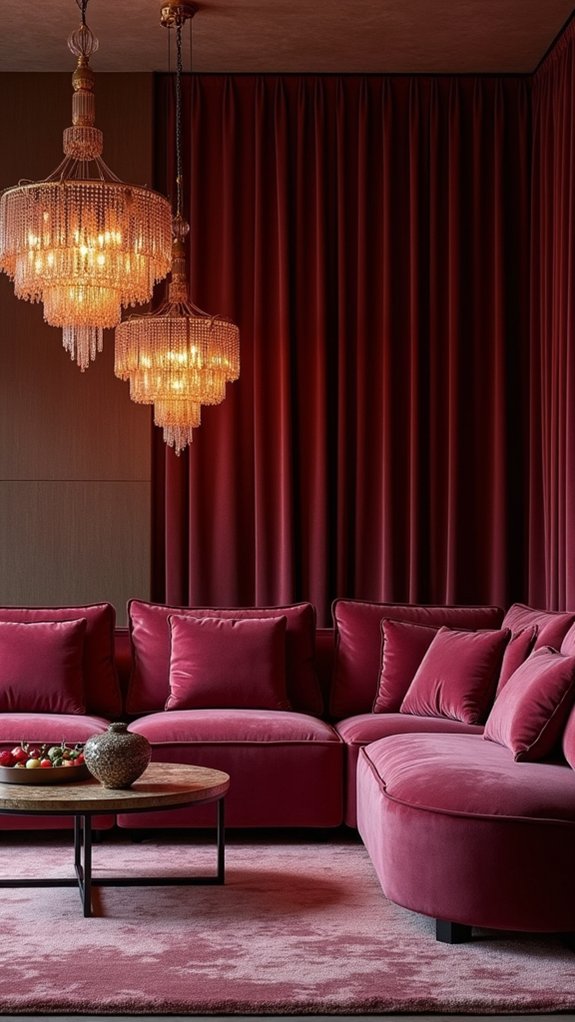 velvet accented unique lighting fixtures