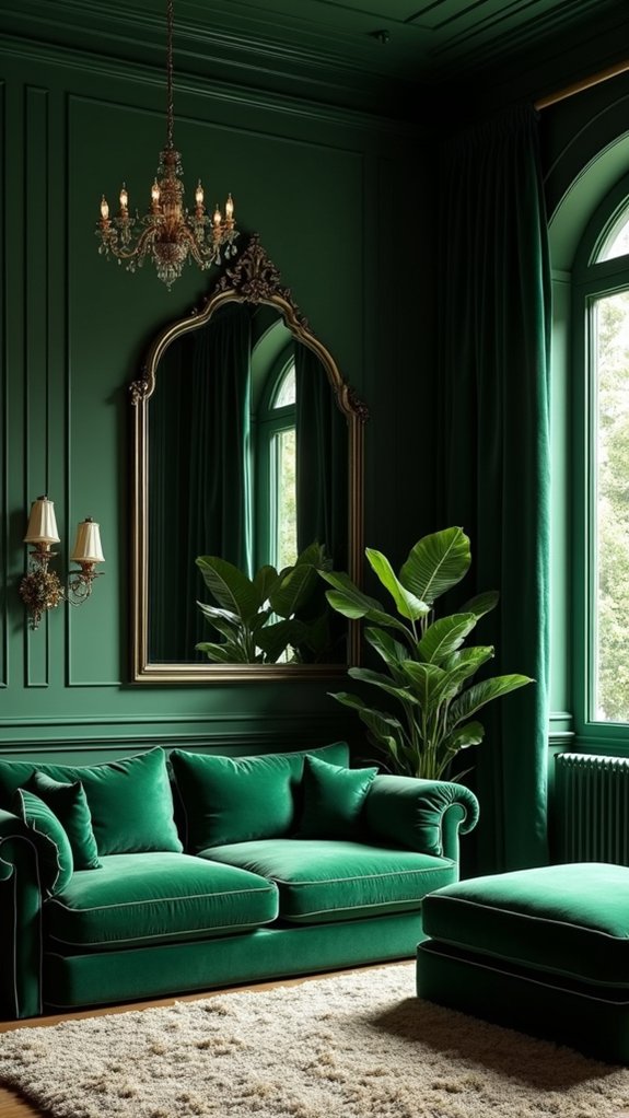 velvet mirrors enhance elegance