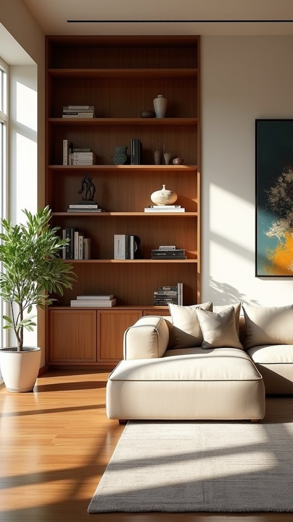 versatile open shelving style