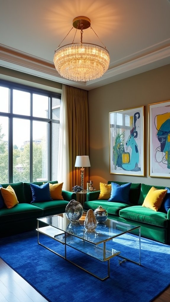 vibrant jewel tone accents