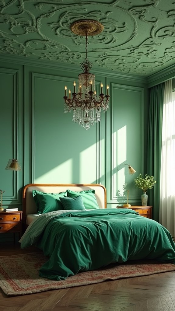 artistic emerald green ceiling