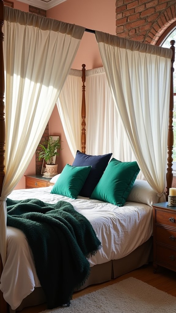 bold canopy bed accents