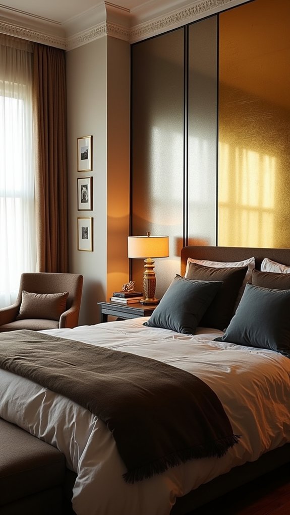 bold metallic accent wall