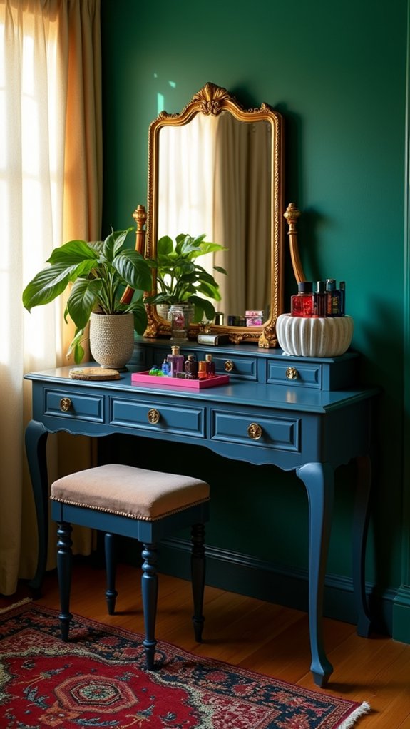 bold vibrant dressing table design