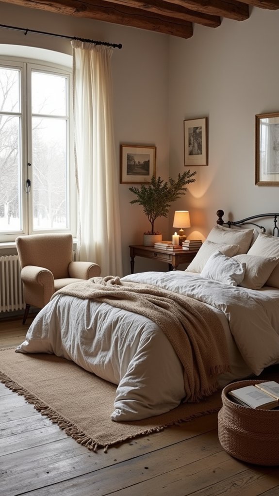 clutter free cozy winter bedroom