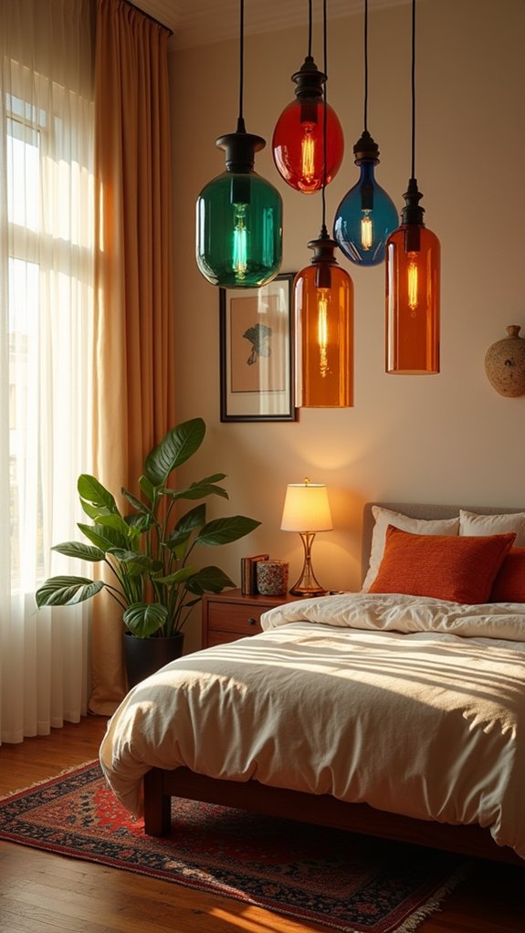 colorful glass pendant lights