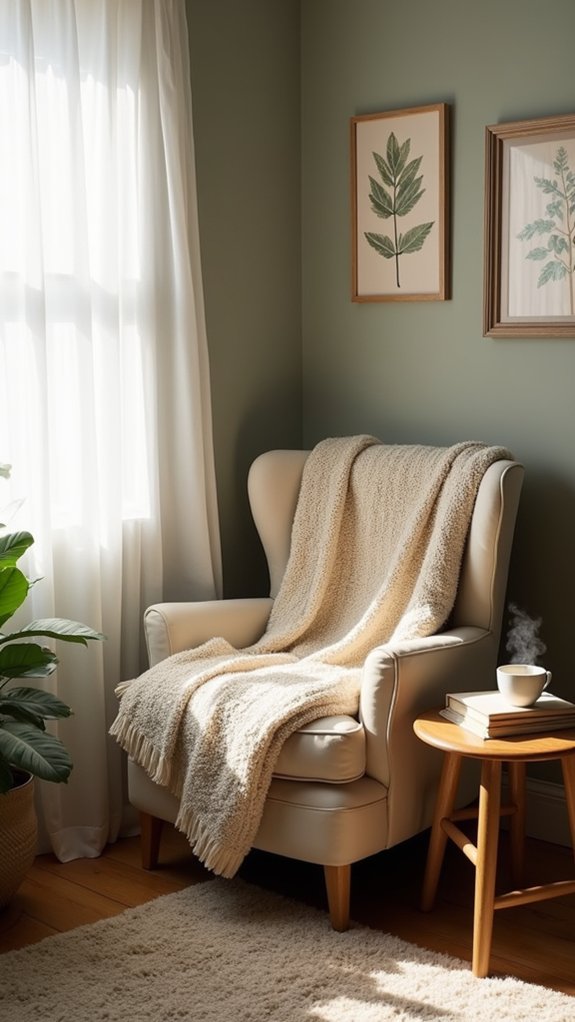 cozy chair soft lighting