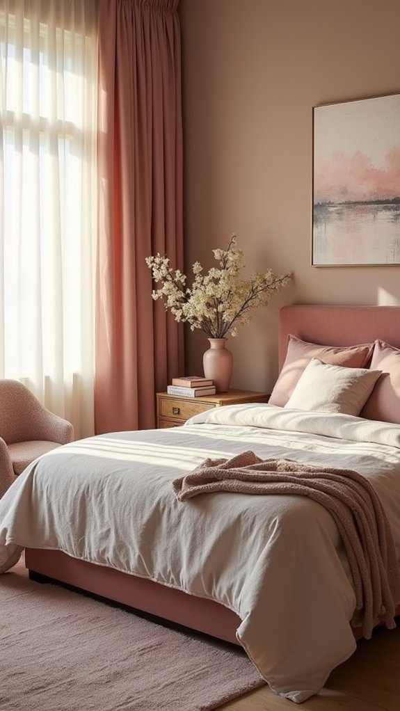 cozy dusty rose accents
