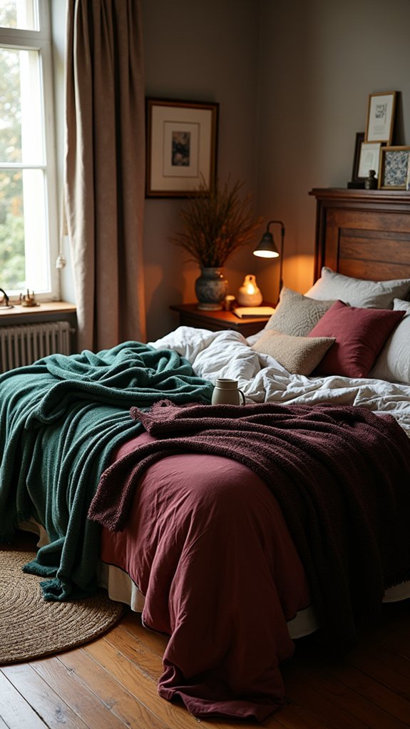 cozy layered plush textiles